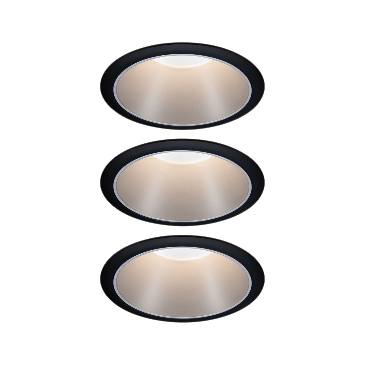 Paulmann Cole Coin lampada da incasso 3x6.5 W nero-argento 93408
