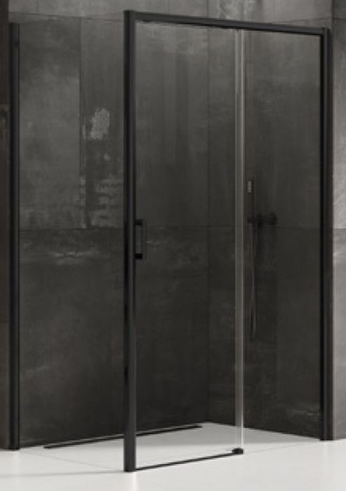 New Trendy Prime box doccia 140x80 cm rettangolare nero opaca/vetro trasparente D-0325A/D-0128B