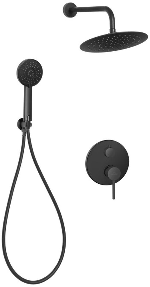 Invena Dafni set doccia da incasso con soffione nero BS-88-014