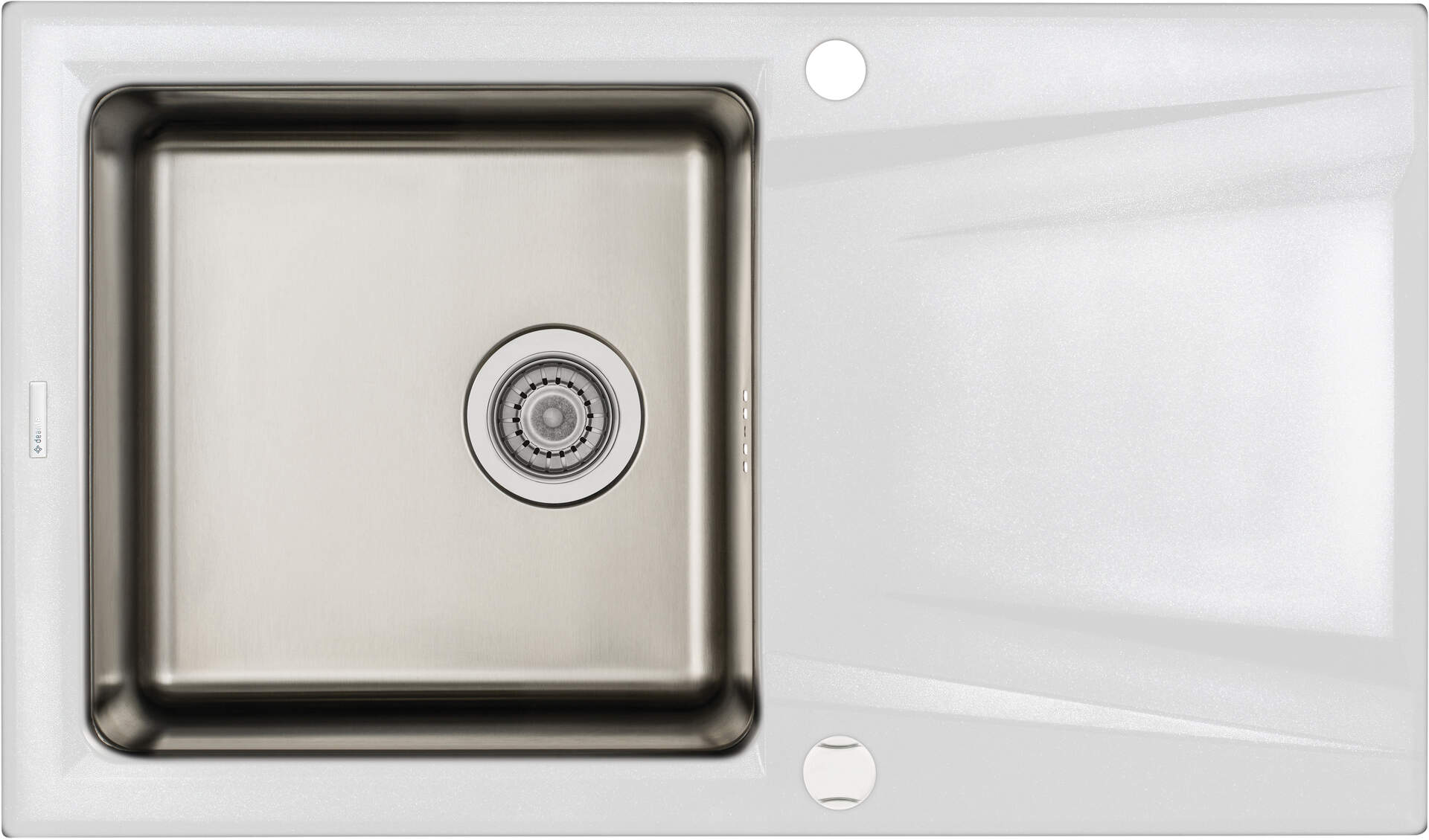 Deante Prime lavello in granito e acciaio 86x50 cm bianco ZSR_A113