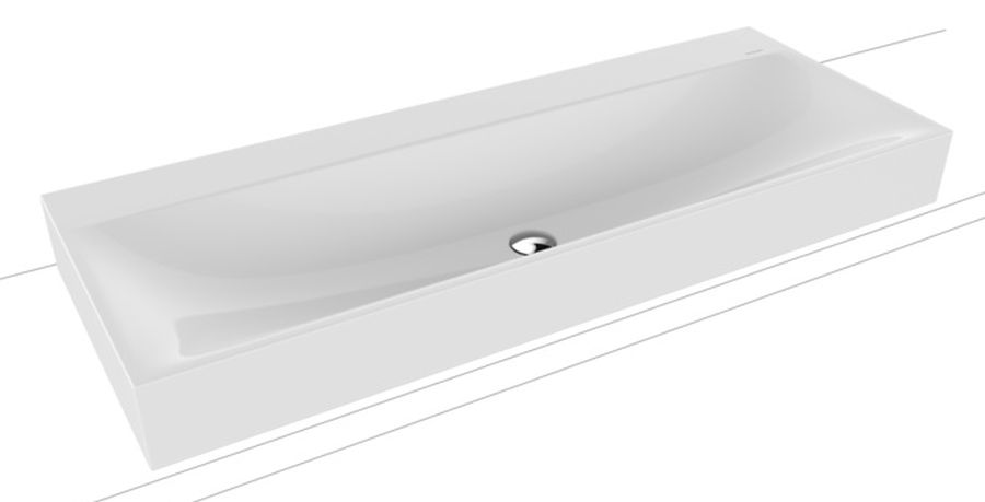 Kaldewei Silenio lavabo 120x46 cm rettangolare da appoggio bianco lucida 906406313001