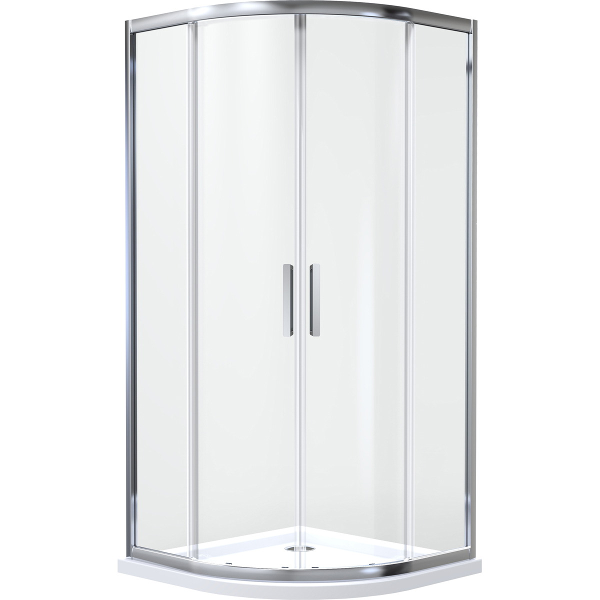 Set box doccia Oltens Vorma 20102100, piatto doccia semicircolare Oltens Superior 16002000