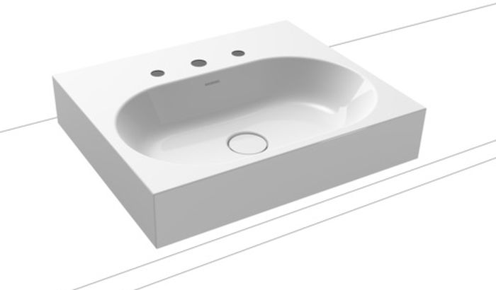 Kaldewei Centro lavabo 60x50 cm rettangolare da appoggio bianco lucida 903006033001