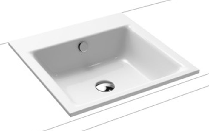 Kaldewei Puro lavabo 46x46 cm quadrata da incasso bianco 900006003001