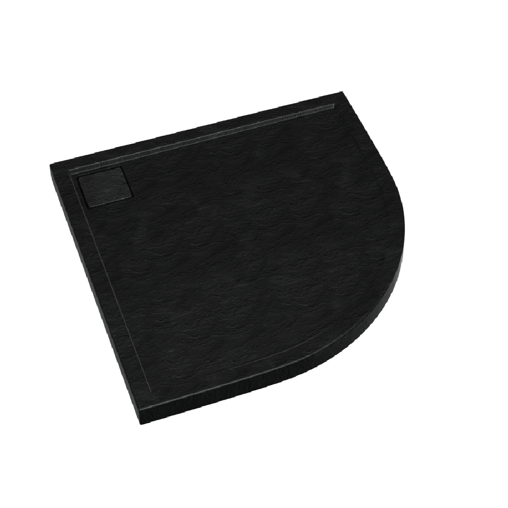 Schedpol Omega Black Stone piatto doccia semicircolare 80x80 cm nero 3.0459/C/ST