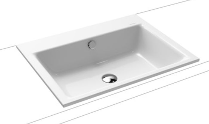 Kaldewei Puro lavabo 60x46 cm rettangolare da incasso bianco 900106003001