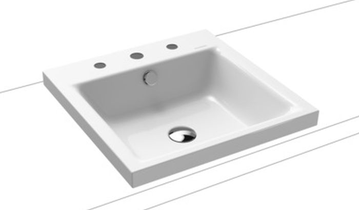 Kaldewei Puro lavabo 46x46 cm quadrata da appoggio bianco 900306033001