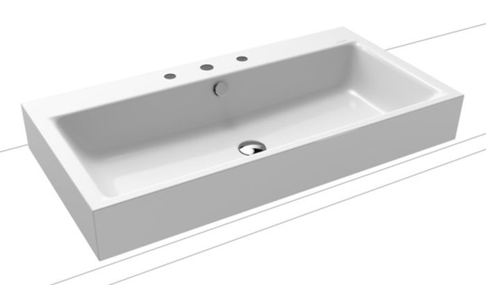 Kaldewei Puro lavabo 90x46 cm rettangolare da appoggio bianco lucida 900806033001