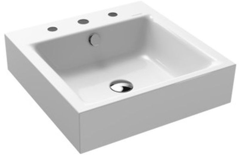Kaldewei Puro lavabo 46x46 cm quadrata a parete bianco 901306033001