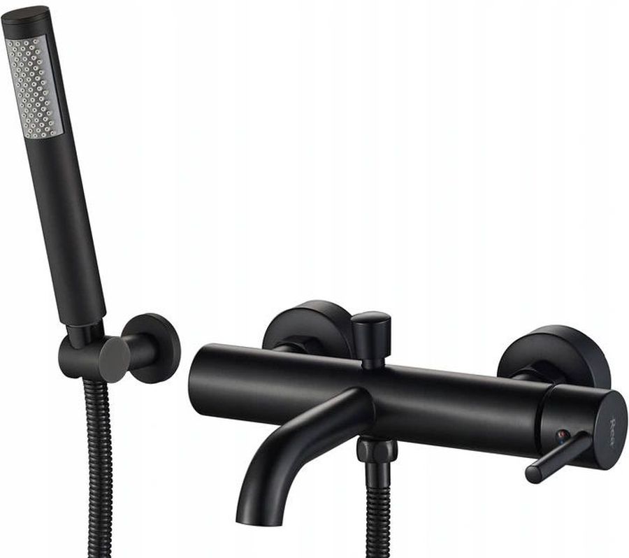 Rea Lungo rubinetto per vasca e doccia a parete nero REA-B6634