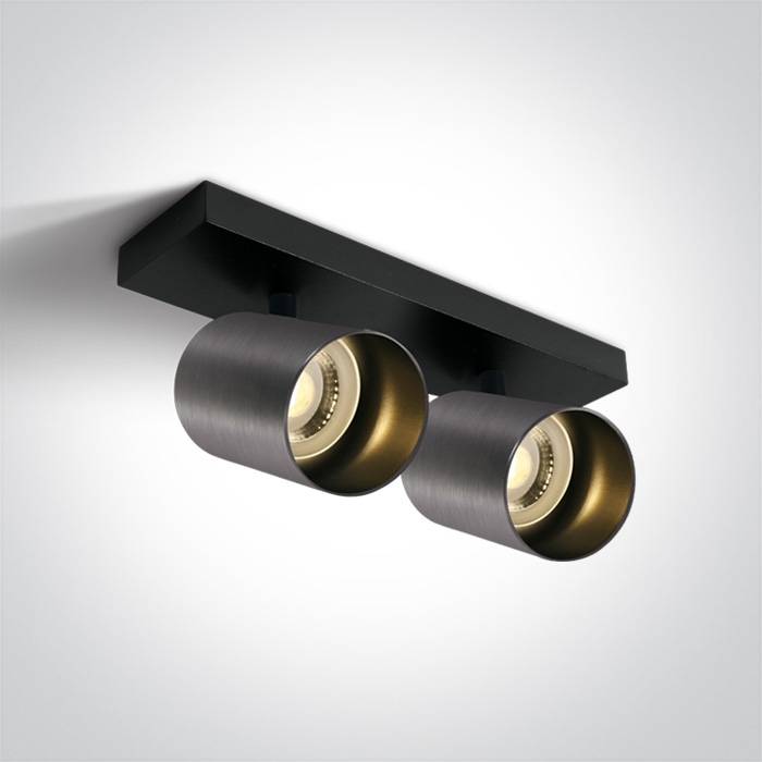 One Light Elatos lampada da soffitto 2x10 W nero-grigio 65205N/MG