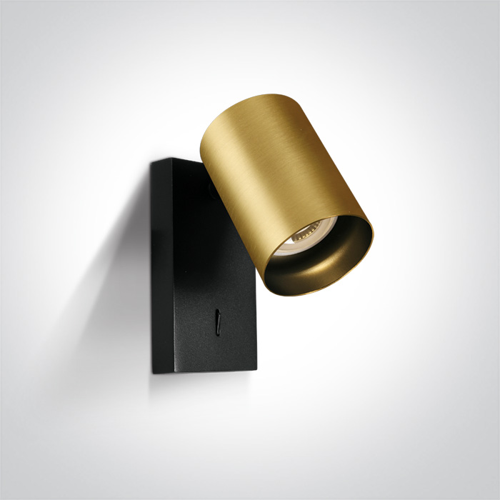 One Light Elatos lampada da parete 1x10 W nero-ottone 65105NA/BBS