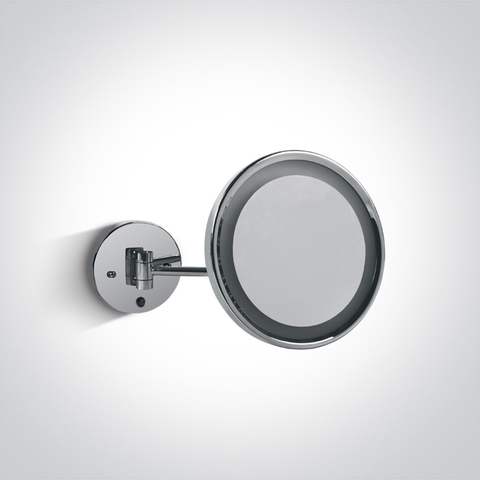 One Light Giromeri specchietto per trucco 23x23 cm rotonda con illuminazione cromo 60204/C
