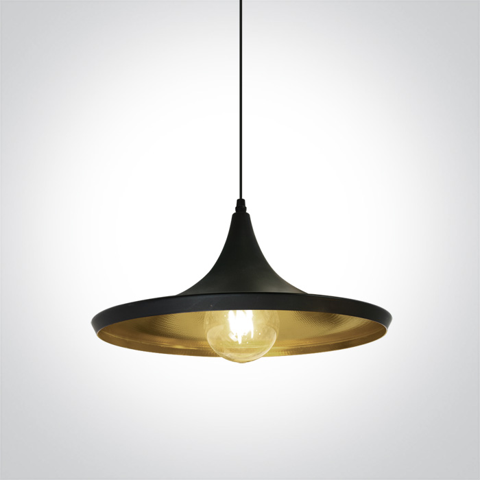 One Light Zografia lampada sospesa 1x12 W nero-ottone 63042/B/BS
