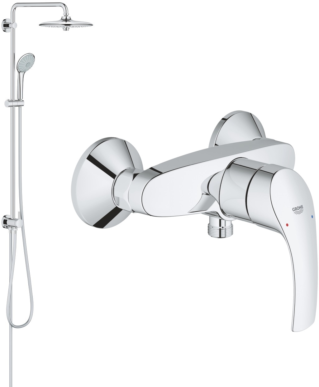 Set set doccia Grohe Euphoria 27421002, rubinetto per doccia Grohe Eurosmart 33555002