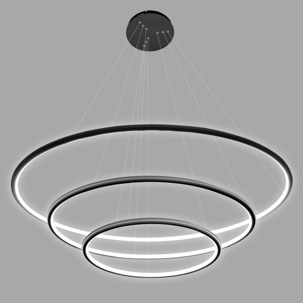 Altavola Design Ledowe Okręgi lampada sospesa 3x99 W nero LA075/P_80_in_4k_black