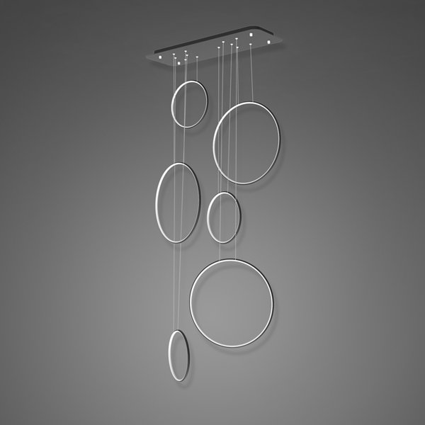 Altavola Design Ledowe Okręgi lampada sospesa 6x130 W nero LA076/P_90_in_4k_black