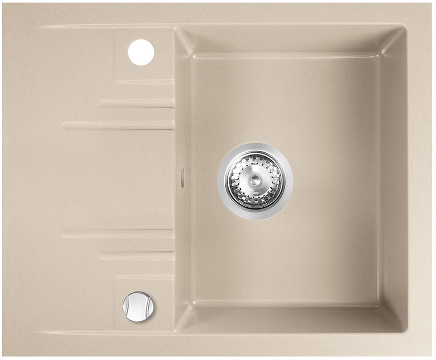 Ferro Mezzo II lavello in granito 58x48 cm beige DRGM48/58SA