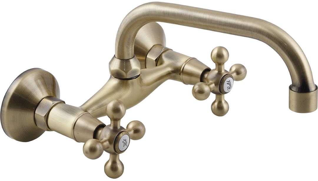 Kuchinox Stilo rubinetto per lavabo a parete ottone/bronzo antico BKI550D