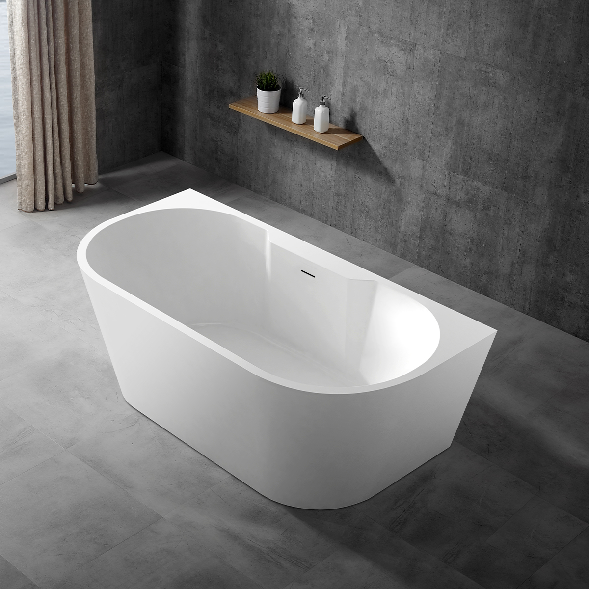 Hagser Greta vasca da bagno a parete 150x80 cm ovale bianco HGR15000012