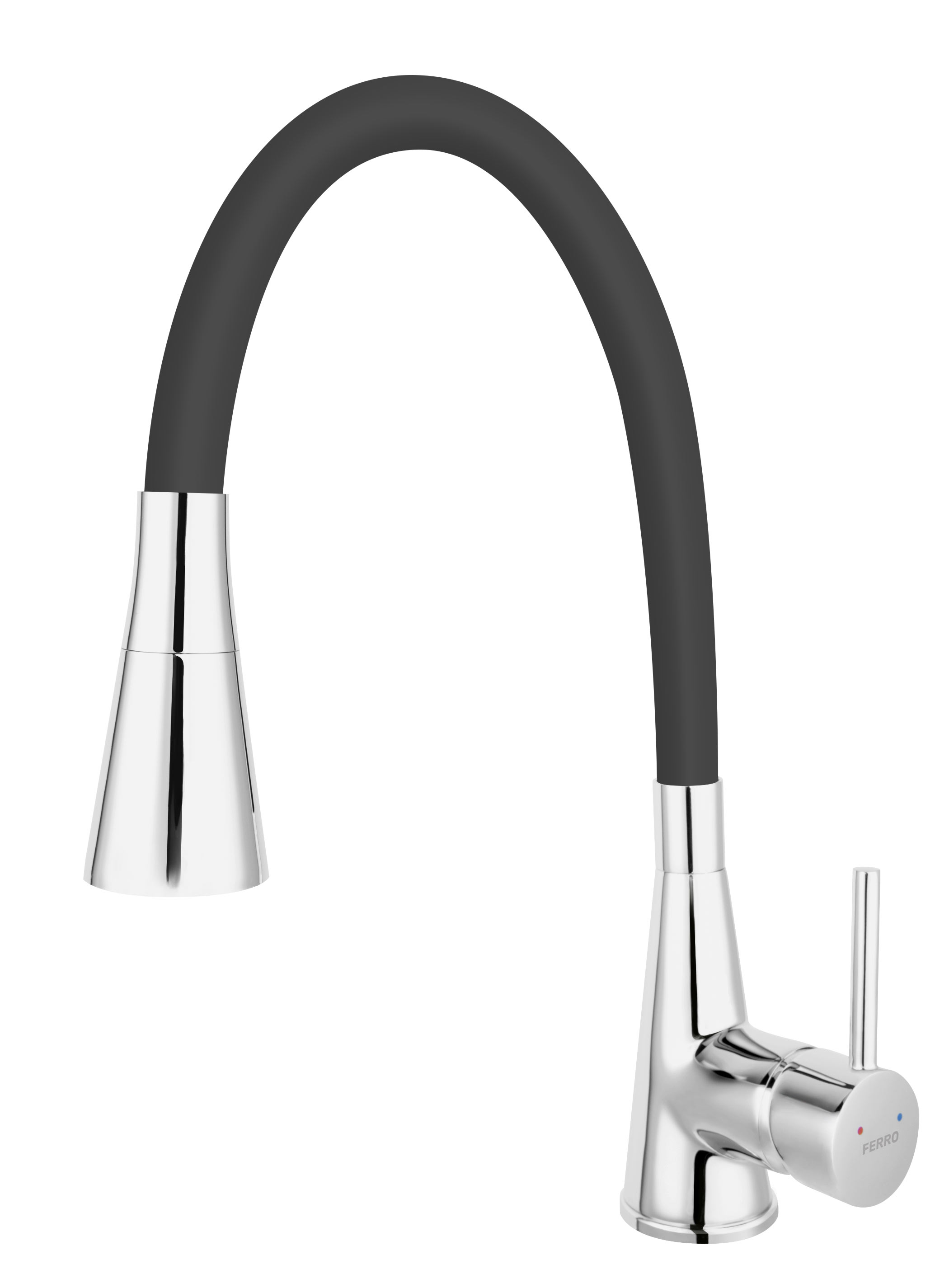 Ferro Zumba II rubinetto da cucina verticale cromo-nero BZA42B
