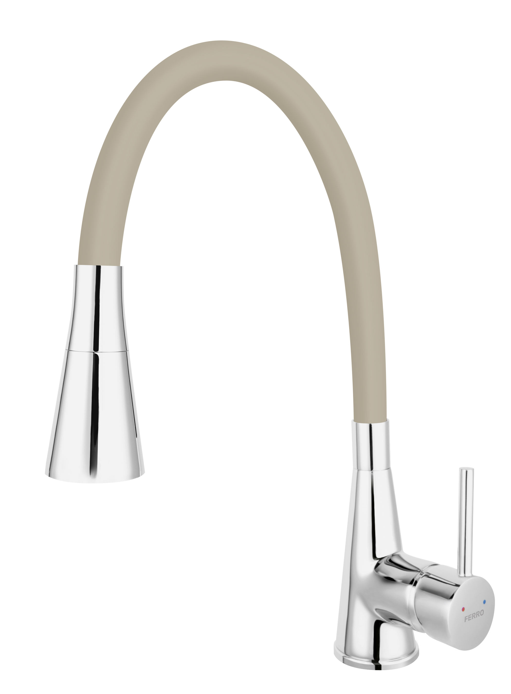 Ferro Zumba II rubinetto da cucina verticale cromo-beige BZA42P