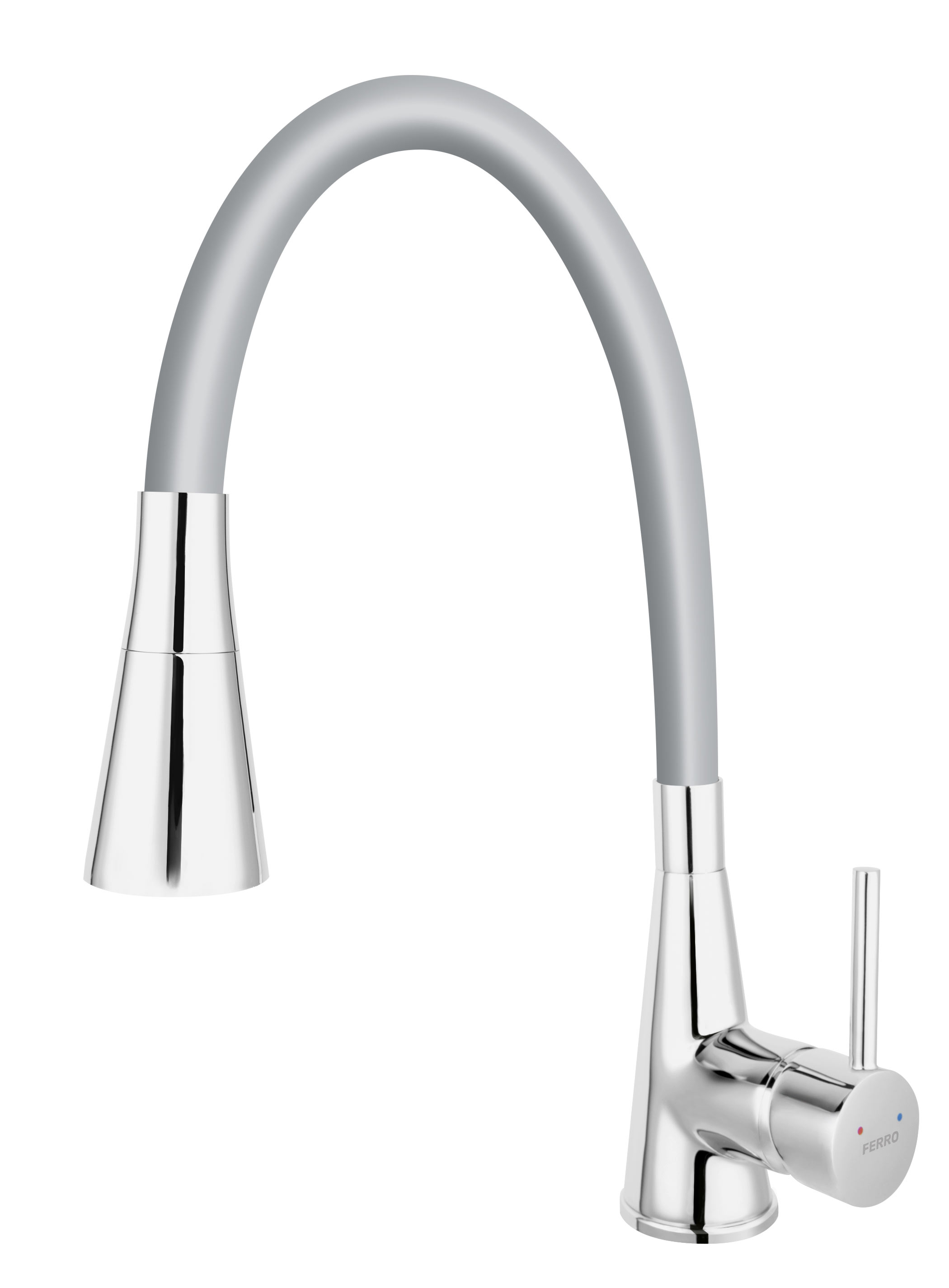 Ferro Zumba II rubinetto da cucina verticale cromo-grafite/grigio BZA42S