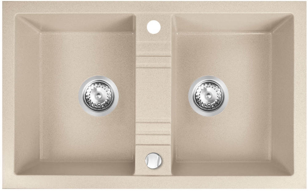 Ferro Mezzo II lavello in granito 78x48 cm beige DRGM2/48/78SA