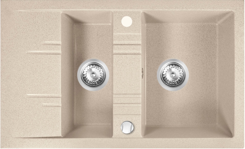 Ferro Mezzo II lavello in granito 79x48 cm beige DRGM3/48/79SA