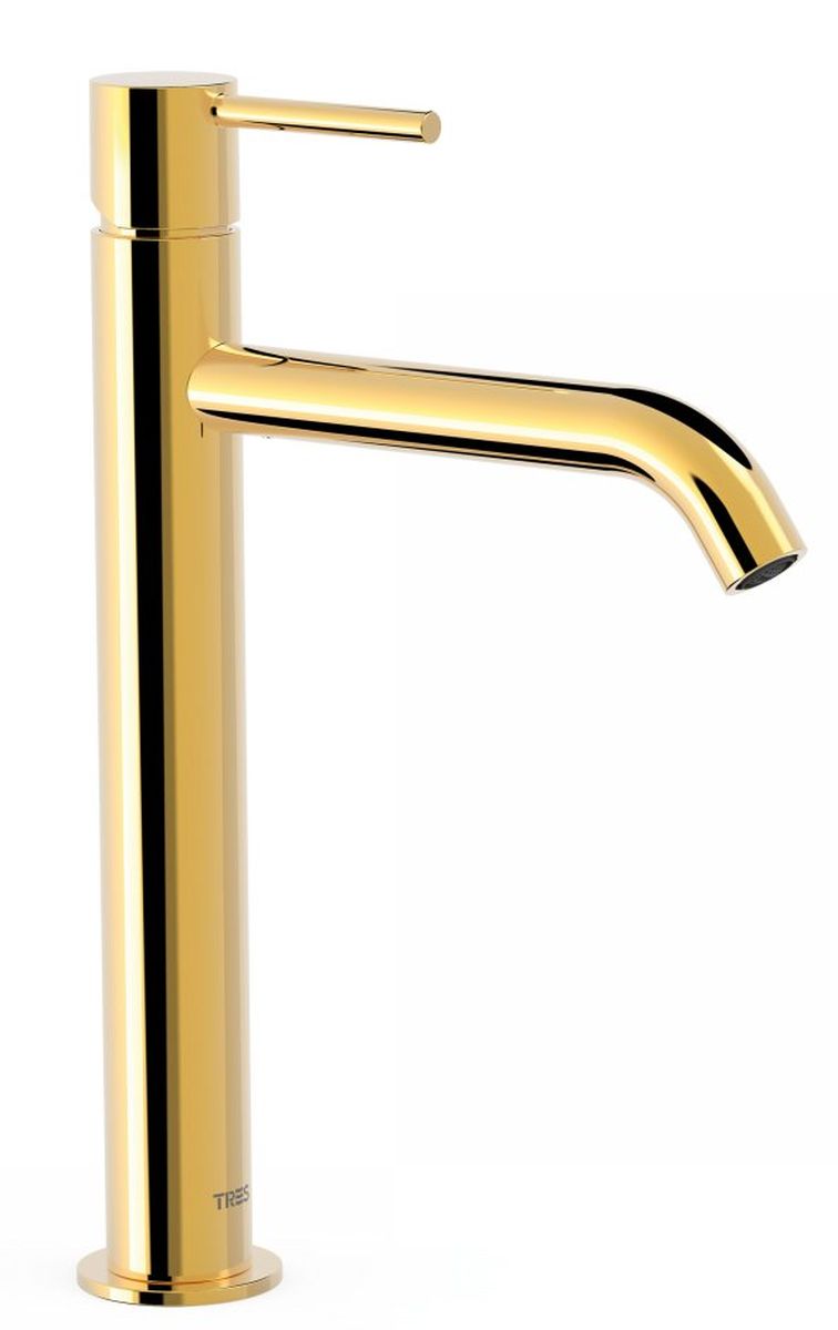 Tres Study-Tres rubinetto per lavabo verticale oro 262.307.01.OR