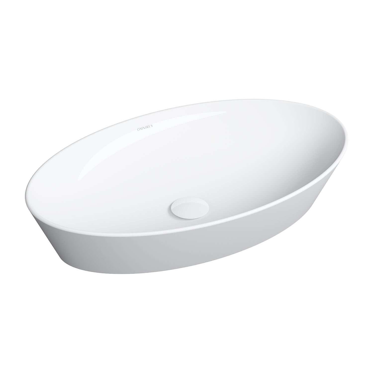 Omnires Laredo lavabo 61x37 cm ovale da appoggio bianco LAREDO605BP