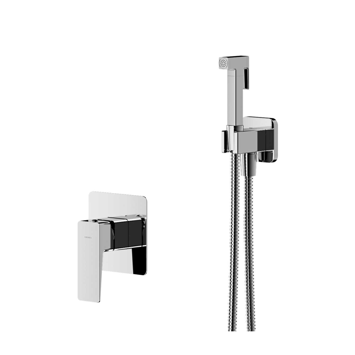 Omnires Parma rubinetto per bidet con set doccia da incasso cromo SYSPMBI1CR