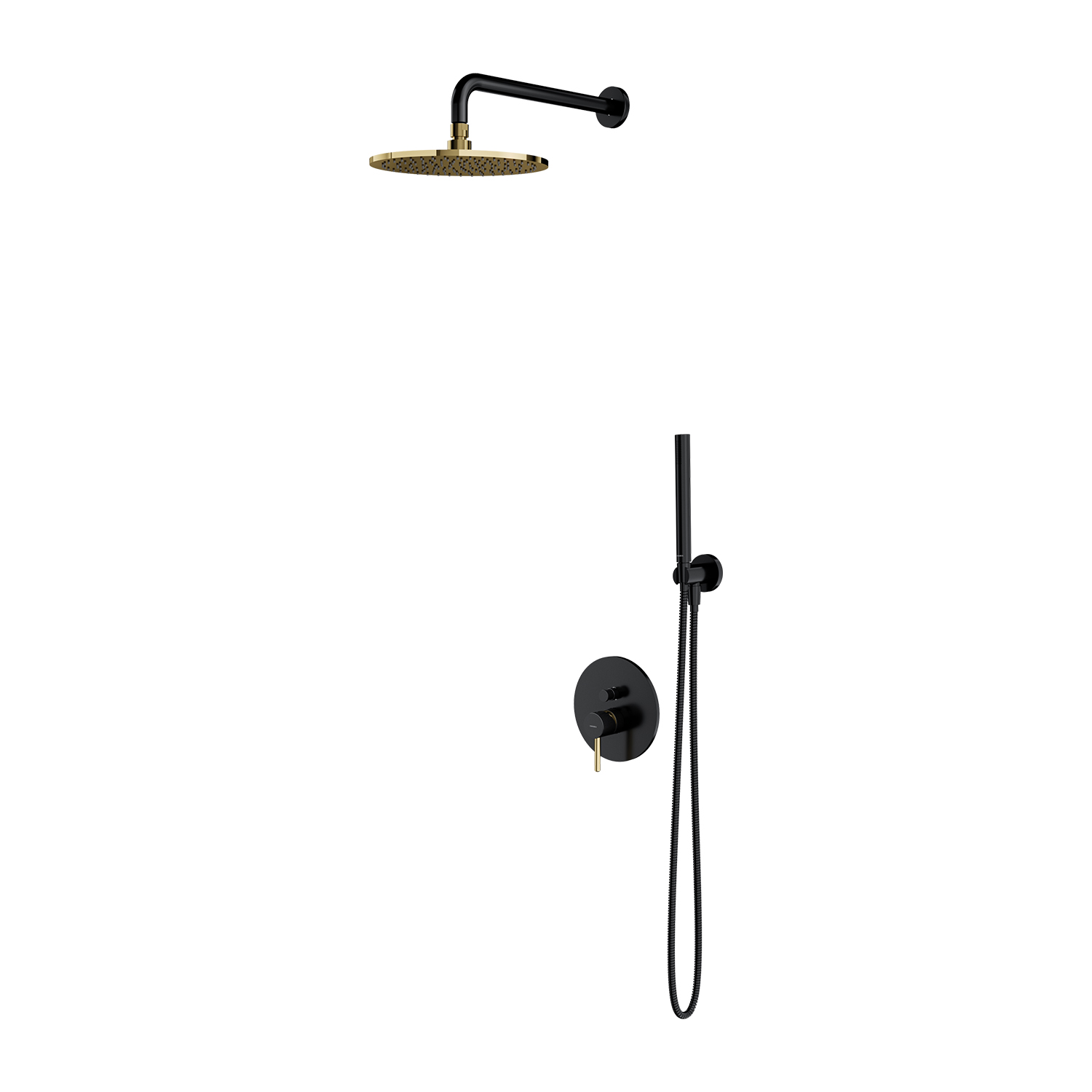 Omnires Sys set doccia da incasso nero-oro SYSY18BLGL