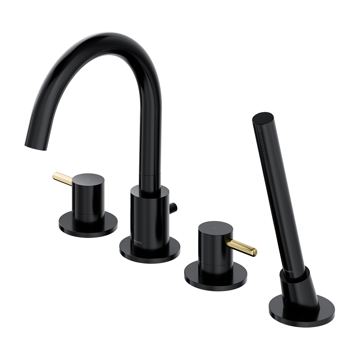 Omnires Y rubinetto per vasca e doccia bordo vasca nero Y1232BLGL