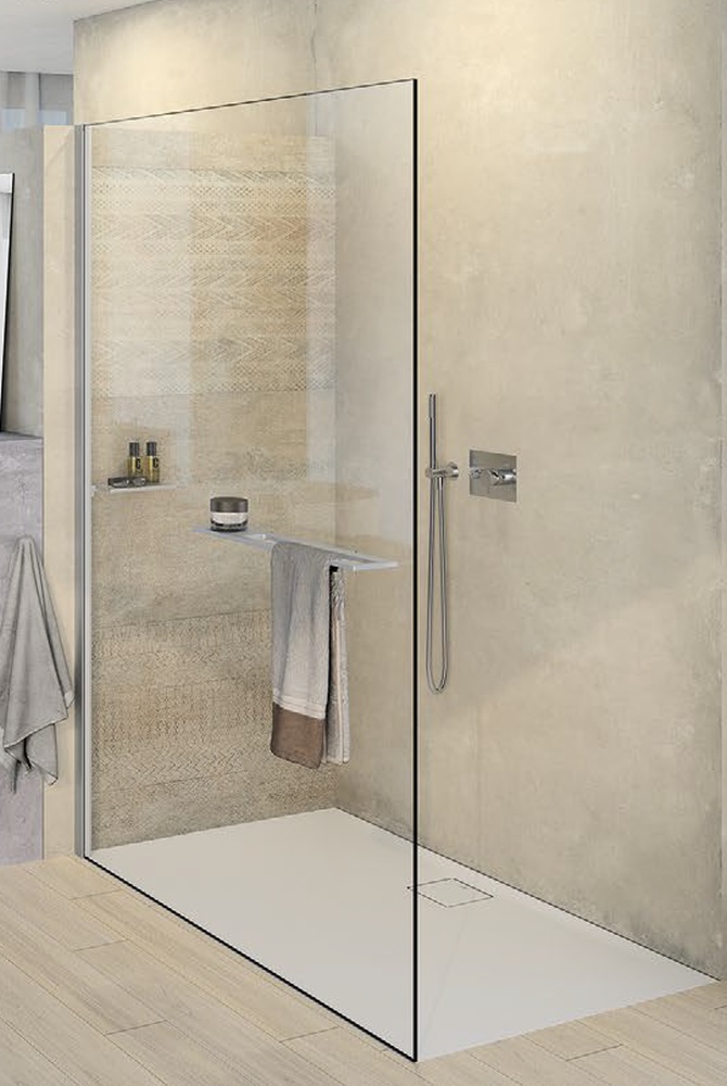 Huppe Select+ parete doccia 90 cm nero opaca/vetro trasparente SL0103.123.322