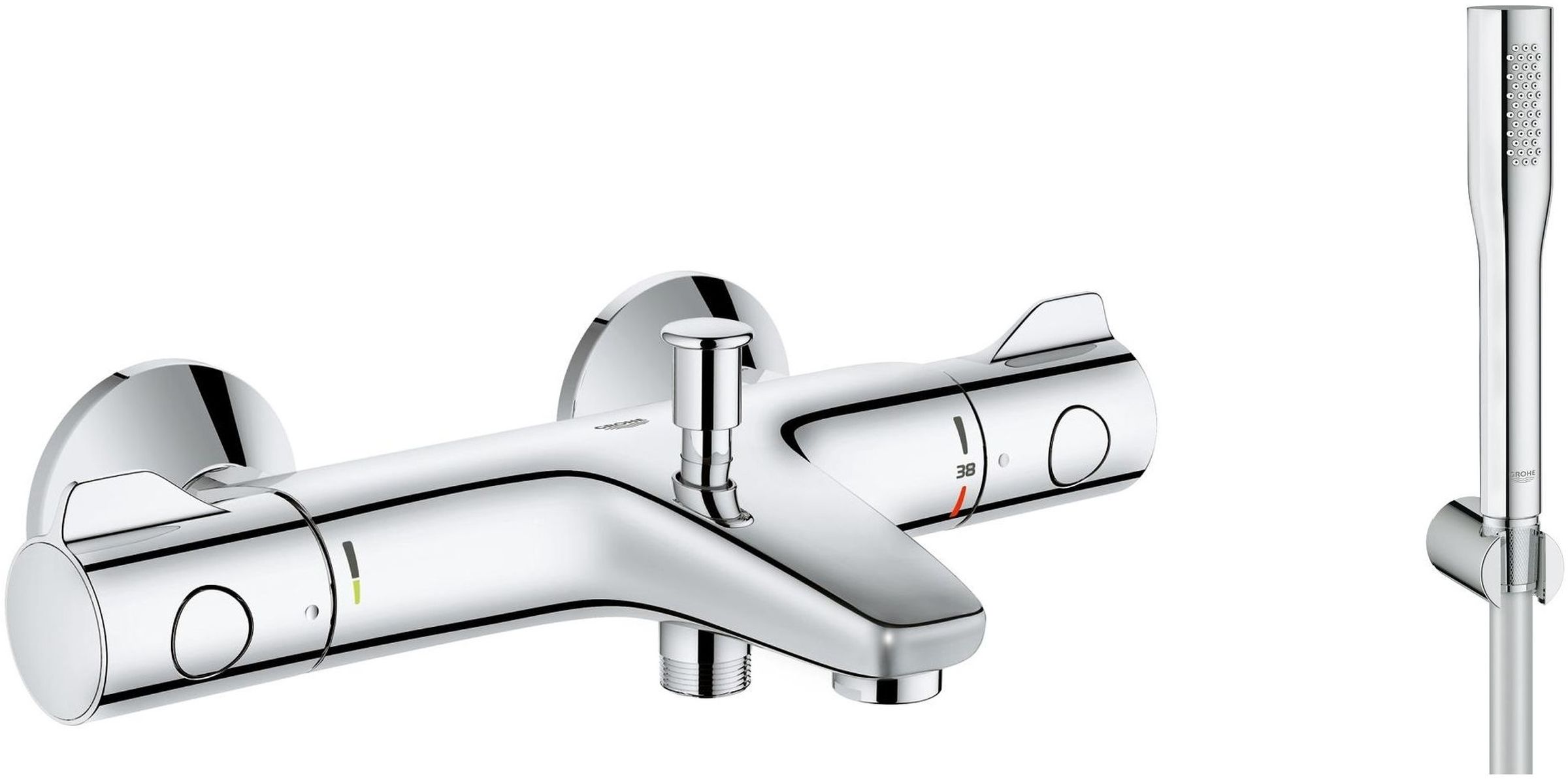 Set rubinetto per vasca e doccia Grohe Grohtherm 800 34567000, set doccia Grohe Euphoria 27369000