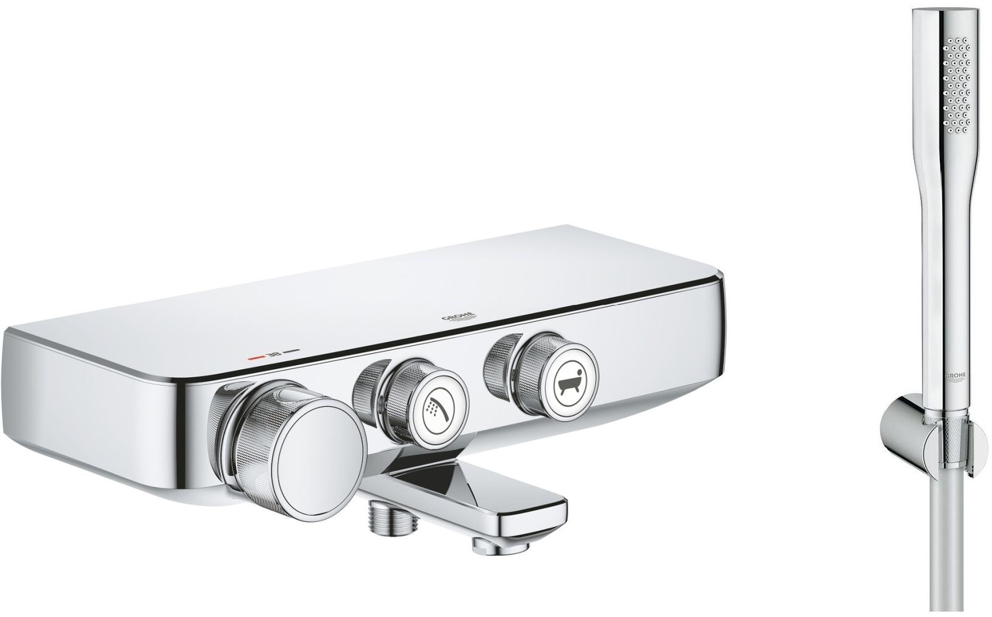 Set rubinetto per vasca e doccia Grohe Grohtherm SmartControl 34718000, set doccia Grohe Euphoria 27369000