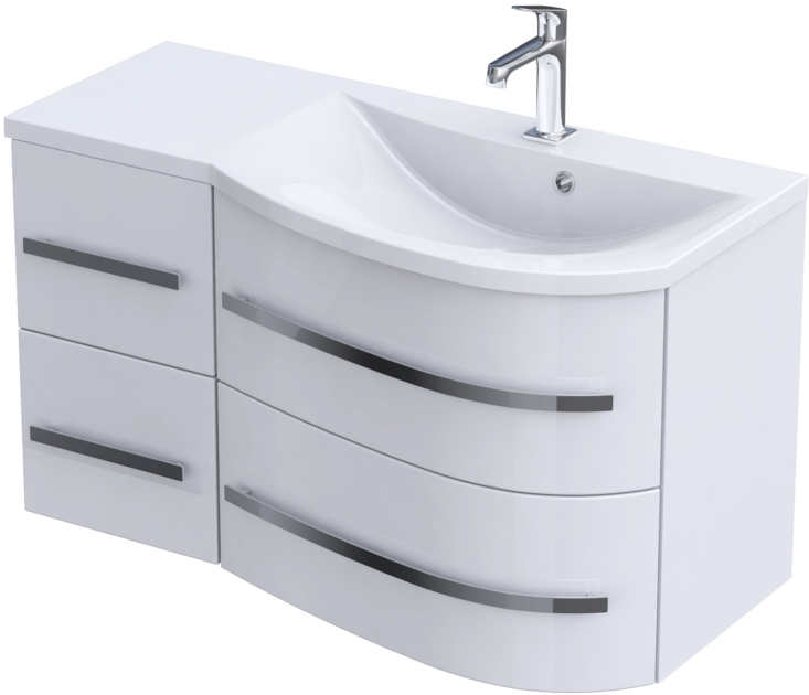 Oristo Opal armadietto 90x44x50 cm sottolavabo sospeso bianco OR30-SD4S-90-1-P