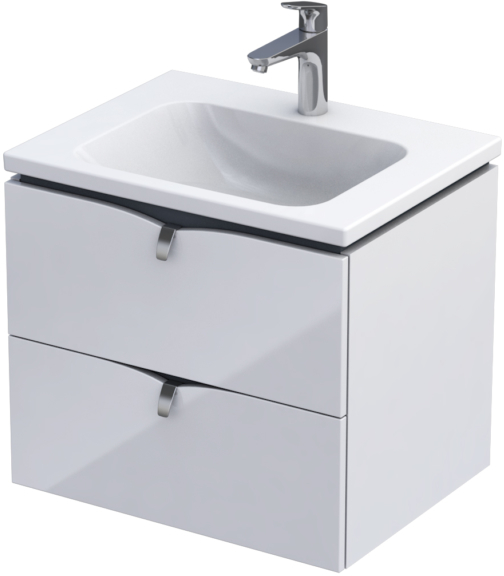 Oristo Siena armadietto 59.6x45.5x50 cm sottolavabo sospeso bianco OR45-SD2S-60-1