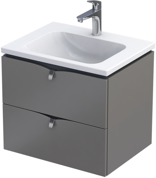 Oristo Siena armadietto 59.6x45.5x50 cm sottolavabo sospeso grigio OR45-SD2S-60-12
