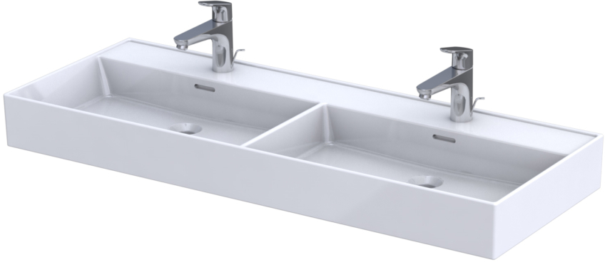 Oristo Bold lavabo 120.4x46.5 cm rettangolare da mobile-doppio bianco UME-BD-120-91-D