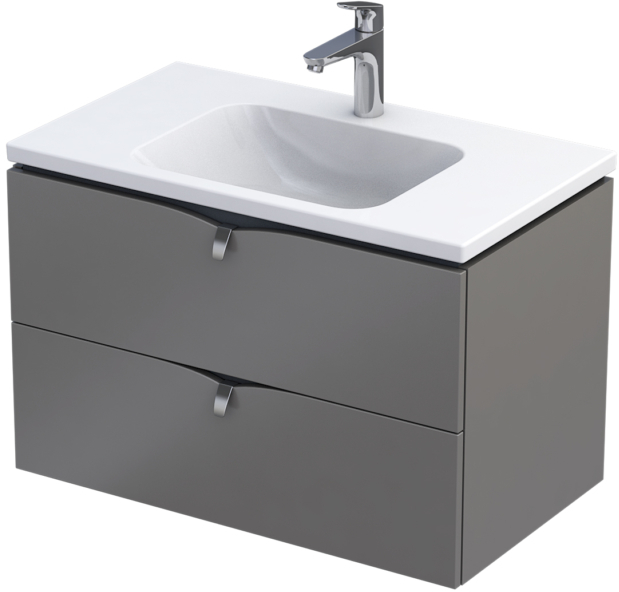 Oristo Siena armadietto 79.6x45.5x50 cm sottolavabo sospeso grigio OR45-SD2S-80-12