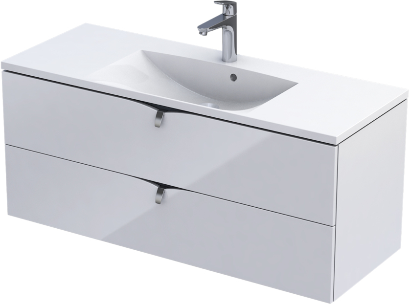 Oristo Siena armadietto 119.6x45.5x50 cm sottolavabo sospeso bianco OR45-SD2S-120-1