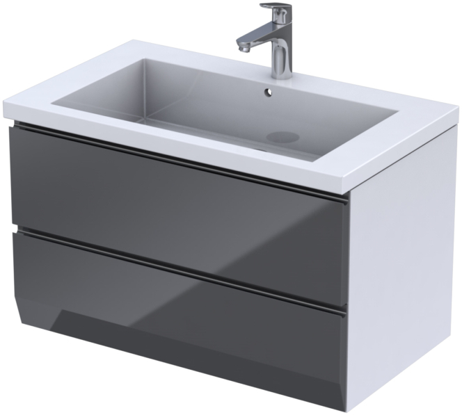 Oristo Brylant armadietto 84.5x48.5x50 cm sottolavabo sospeso bianco -grafite OR36-SD2S-85-5
