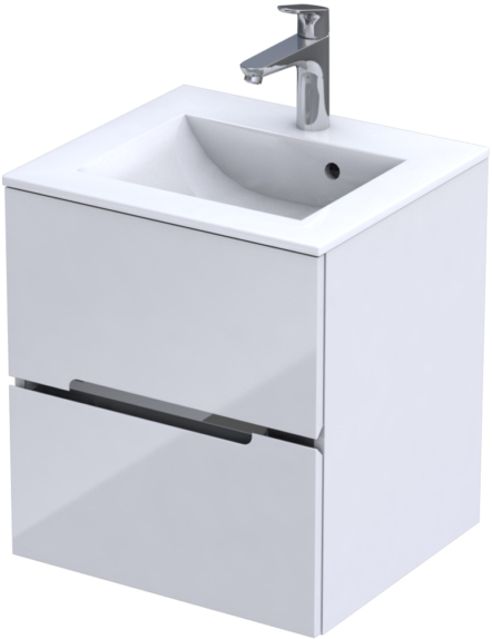 Oristo Silver szafka 50 cm podumywalkowa wisząca biały połysk OR33-SD2S-50-1