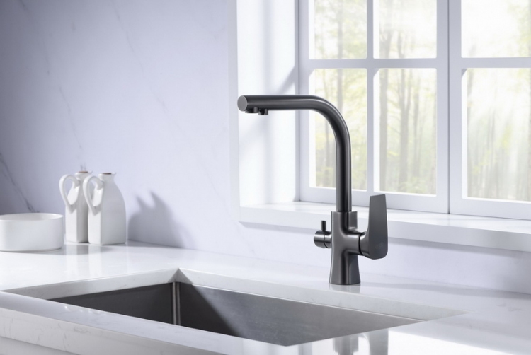 Blue Water Tivoli rubinetto da cucina verticale grafite/grigio 5901730615982