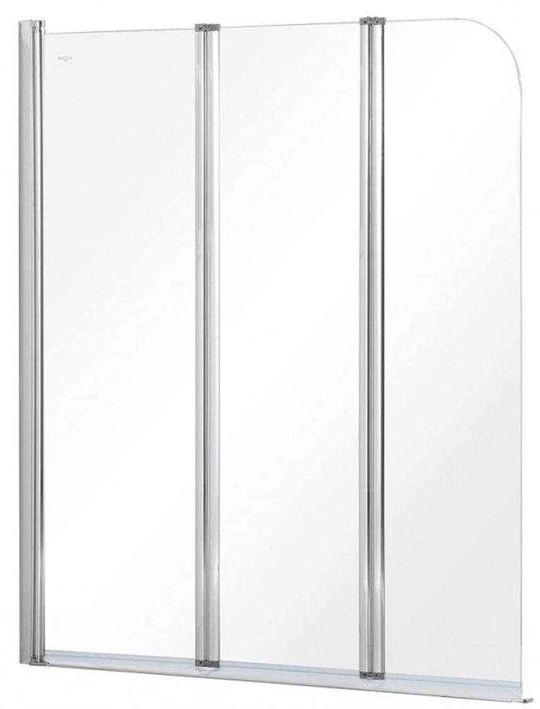 Besco Prime parete vasca 120 cm 3 ante cromo lucida/vetro trasparente PNP-3S