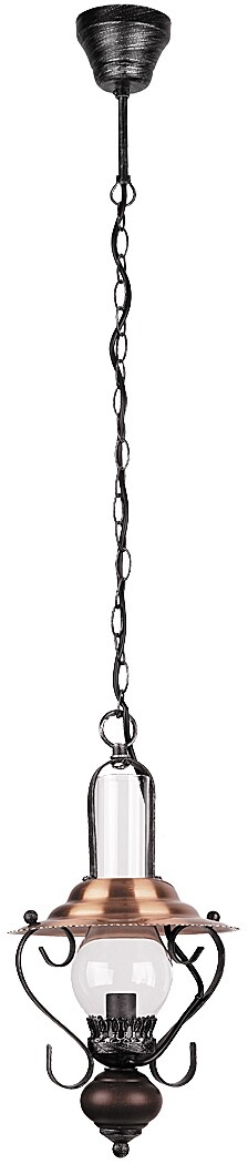 Rabalux Enna lampada sospesa 1x40 W nero-trasparente-marrone 7869