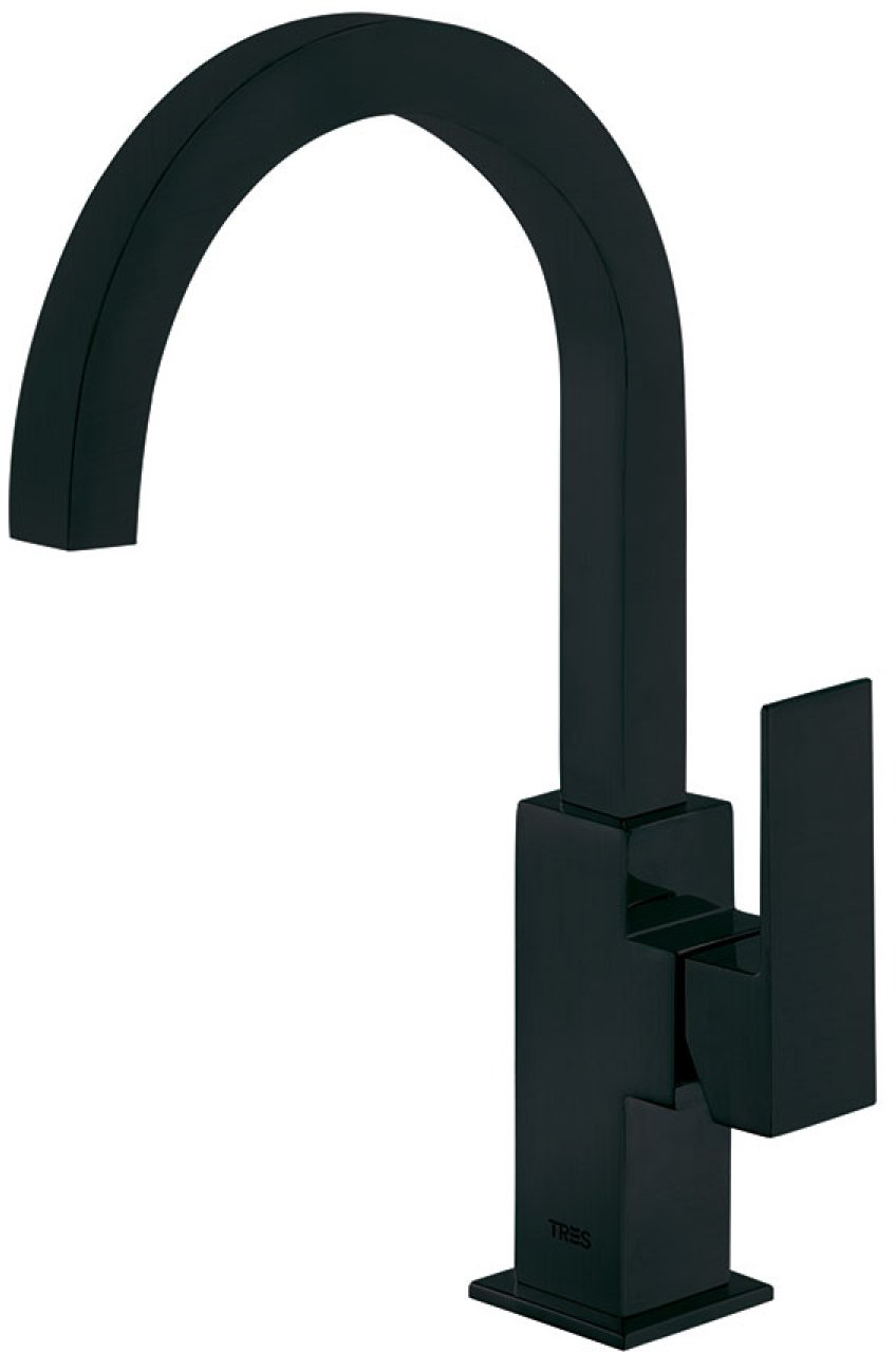 Tres Cuadro Exclusive rubinetto per lavabo verticale nero 006.606.02.NM