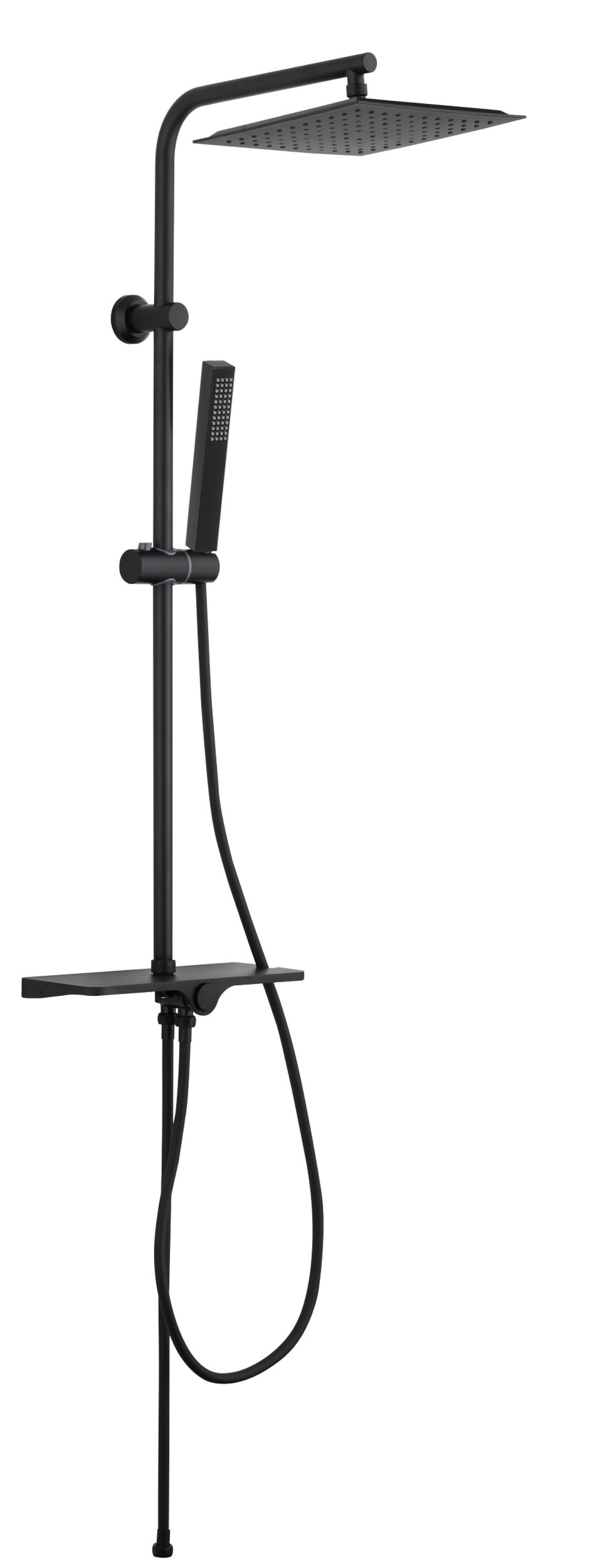Invena Svart set doccia a parete con soffione nero AU-85-D04